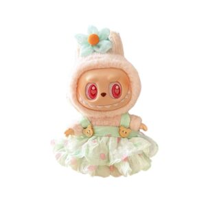 Mint Tulle Dress & Plush Bunny Hoodie for Lafufu Dolls – Clothing Only (15cm)